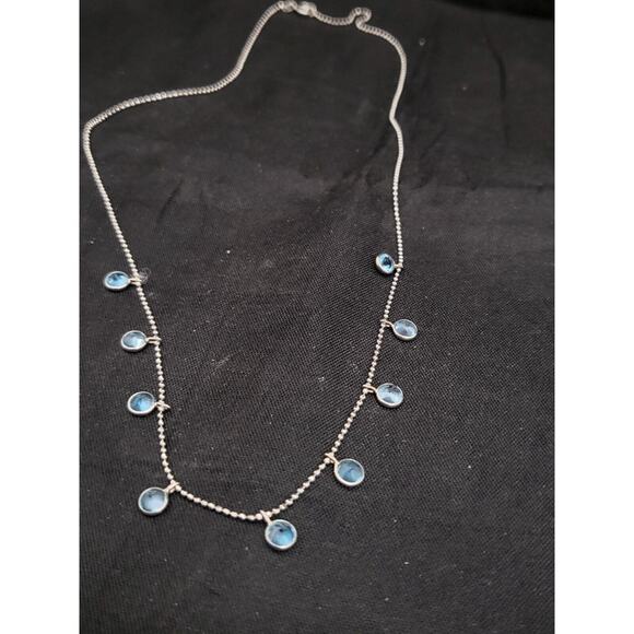 14k Princess white Gold beaded necklace 16in, 2.3g - Picture 4 of 11